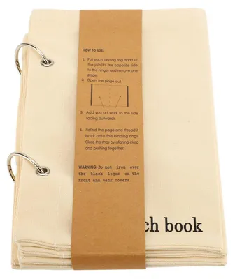 Produktbild von Stoff Skizzenbuch Blanko 17.5 x 14.5 cm Leinen DIY Notizbuch Reisetagebuch zum Zeichnen Schreiben Scrapbooking