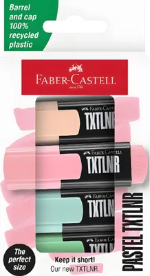 Produktbild von FABER-CASTELL Textmarker TXTLNR Pastell 4er Kartonetui