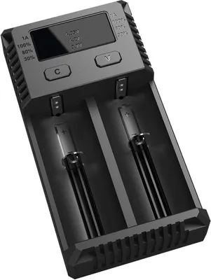 Produktbild von Ladegerät Nitecore NEW i2 1A für Li-Ion (18650, 14650, 12650), NiMH, NiCd (AA, AAA, AAAA, C, D)