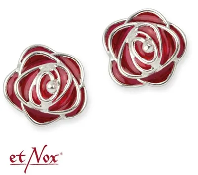 Produktbild von Ohrstecker „Rote Rosen“: Ohrringe Silber 925