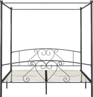 Produktbild von "Winterschlussverkauf "Himmelbett-Gestell - CLORIS - Doppelbett - Robust und langlebig - Grau Metall 180 x 200 cm - Einfache Montage - - DEMöbel9528163
