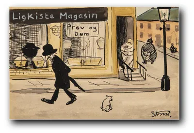Produktbild von Kunstdruck „Ligkistemagasin“ von Storm P. – 20 x 30 cm – ungerahmt