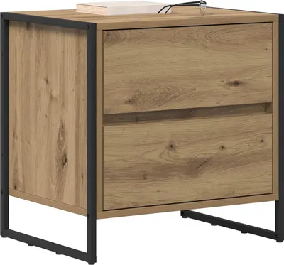 Image de Table de chevet avec tiroir Chêne artisan 50 x 39,5 x 50 cm