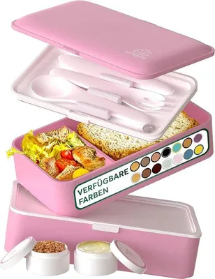 Zdjęcie produktu dla Pudełko na lunch dla dorosłych, 1,2 litra, ze sztućcami i pojemnikami, szczelne
