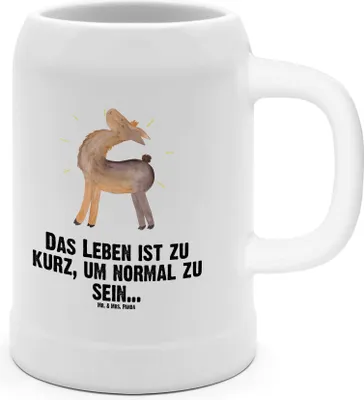 Produktbild von Mr. & Mrs. Panda Keramikkrug Lama Stolz - Weiß - Geschenk, Lamas, Hippie, Seidel, Krug, Humpen, Family, Bier, Alpaka, Steingutkrug, Familie