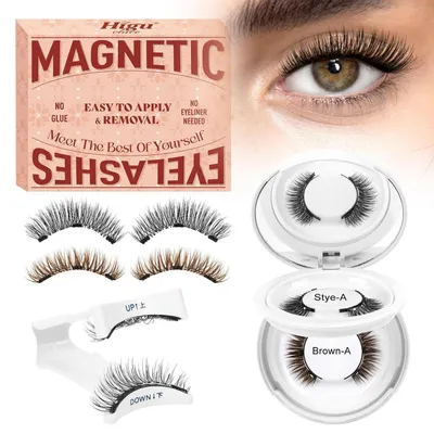 Obrázok produktu pre Magnetické riasy s aplikátorom, pre prirodzený vzhľad, bez lepidla, opakovane použiteľné, hnedé