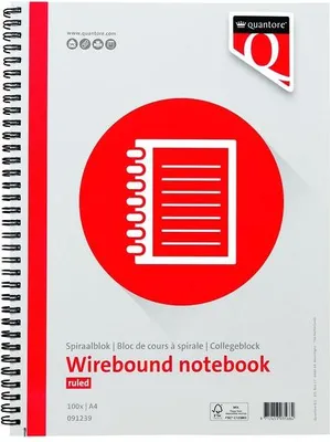 Image de Quantore - Bloc-notes spiralé A4 Linienspirale 100 feuilles 70 g