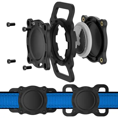 Halsbandhalterung für AirTag, 2 Stück, wasserdicht, Silikon, Schwarz