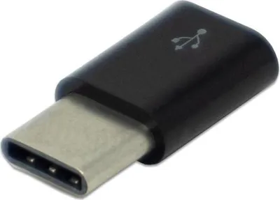 Produktbild von MicroUSB zu USB C Adapter Schwarz für Raspberry Pi 4 Modell B