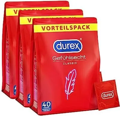 Produktbild von Durex Gefühlsecht Classic Kondome 3 x 40 Stück