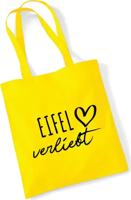 Produktbild von Huuraa Jutebeutel Eifel verliebt 10 Liter Yellow Baumwolle Tasche Geschenkidee