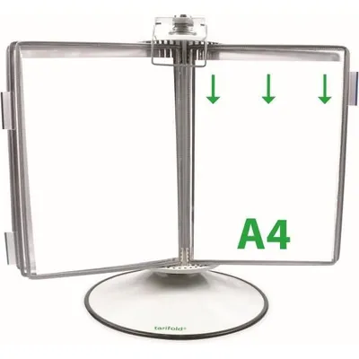 Produktbild von Sichttafelständer A4 grau Metall mit 40 Sichttafeln grau