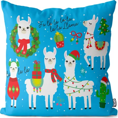 Produktbild von VOID Lama Winter Weihnachten Kissenbezug Kissenhülle Sofakissen Kissen Deko Outdoor-Kissen Dekokissen