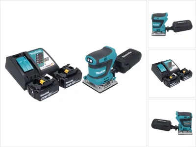 Produktbild von Makita DBO 484 RT Akku Schwingschleifer 18 V 112 x 102 mm + 2x Akku 5,0 Ah + Ladegerät