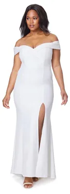 Obrázok produktu pre Dámske maxi šaty Jarlo London, model Bella Bardot, farba: slonová kosť, veľkosť: 34