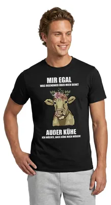 Produktbild von Spreadshirt Kühe Lächeln Aus Liebe Und Leidenschaft Männer T-Shirt, 4XL, Schwarz
