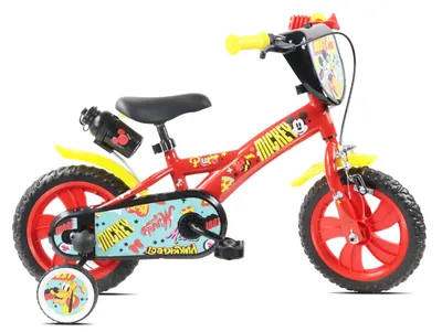 Immagine prodotto di MICKEY MOUSE 12, bicicletta per bambini, bici bambino, adatta a bambini tra i 3 e i 5 anni, per altezza tra 85 e 105 cm, con borraccia e scudo frontale