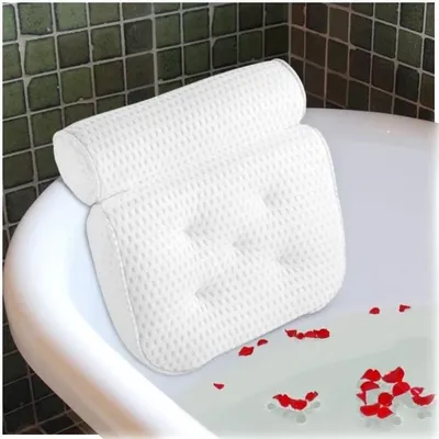 Obrázek produktu pro Polštářek do vany s přísavkami, ergonomický polštářek na opěrku hlavy do vany, lázeňský polštářek, vířivka