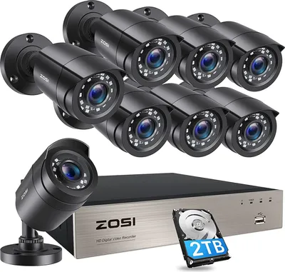 Produktbild von ZOSI 8CH 1080P Full HD DVR Video Überwachungssystem mit 2TB Festplatte und 8X Outdoor 2MP Überwachungskamera CCTV Sicherheit Set