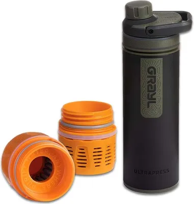 Produktbild von Grayl UltraPress Outdoor- & Reisewasserfilter, Camp Black mit 2 Ersatzfilter