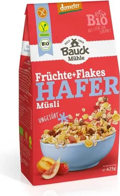 Produktbild von Bauckhof Hafermüsli Früchte + Flakes demeter 425g