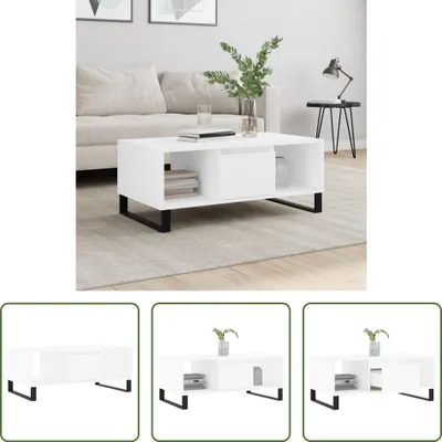 Produktbild von The Living Store Couchtisch Weiß 90x50x36,5 cm Holzwerkstoff