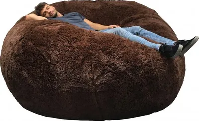 Produktbild von XXL-Sitzsack aus Kunstfell, Bezug maschinenwaschbar 200 cm, Braun