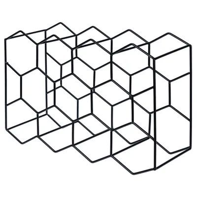 Productafbeelding van Excellent Houseware Wijnrek voor 11 flessen, metaal, 44x15x29 cm, zwart