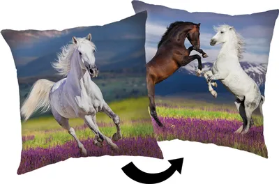 Imagen del producto de Almohada decorativa con forma de cabeza de caballo (1 unidad), de alta calidad, con impresión digital a doble cara