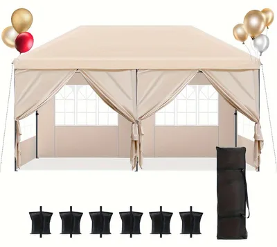 Immagine prodotto di Tenda pieghevole per feste - Gazebo - Tenda da giardino - Tenda per eventi - 3 x 6 metri - Struttura in acciaio