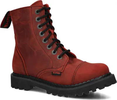 Produktbild von NAGABA Stiefel Damen Herren Springerstiefel 8-Loch - Leder - Rot - 41