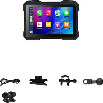 Obrázek produktu pro GPS navigace pro motocykly, bezdrátové Carplay, vodotěsný design, MT-0 (duální kamera)