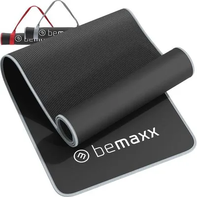 Produktbild von Famanu Fitnessmatte Extra Dick mit Tragriemen für Gymnastik Yoga Pilates - Rutschfeste Trainingsmatte 183x61cm Schwarz