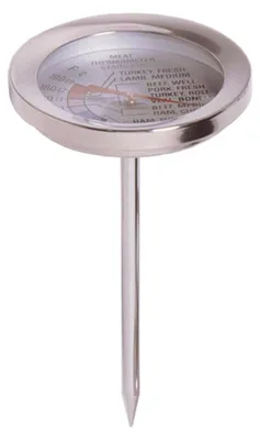 Analoge Vleesthermometer aus Edelstahl, 5 cm Sonde, 120–164 °C