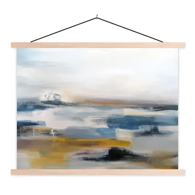 Produktbild von MuchoWow® Textilposter Ölgemälde - Abstrakt 40x30 cm mit holzfarbenen Rahmen - Bilder