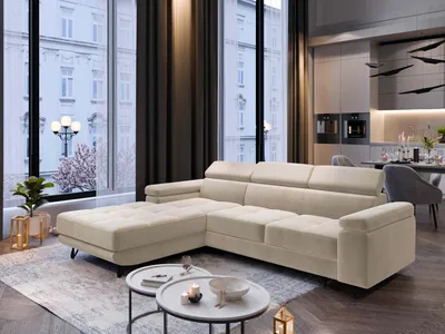 Obrázek produktu pro FurMeb24 ECKSOFA OLIVIO - 250 x 183 cm monolit 02 - s funkcí spánku a lůžkem - levý bok