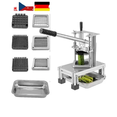 Produktbild von Gemüse- und Obstschneider, Edelstahlklingen, manuelle Bedienung, Hellgrau