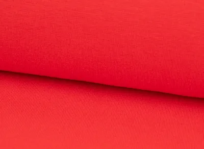 Produktbild von Bündchenstoff Meterware Schlauchware Organic Bio fein rot 35cm