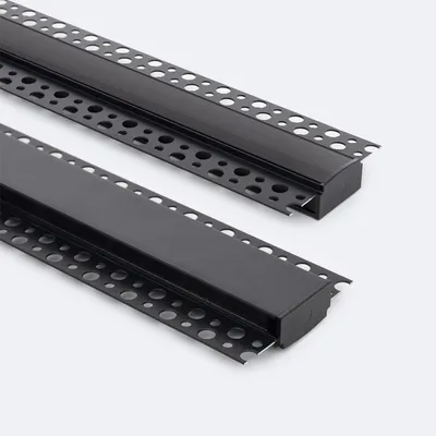 Produktbild von Aluminiumprofil Gipseinbau für LED Streifen bis 20mm Schwarz 2 m Schwarz transluzent
