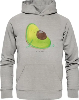 Produktbild von Mr. & Mrs. Panda Sweathoodie Avocado Schwangerschaft Größe XL - Heather Grey - Geschenk, Babyparty, Hoodie, Wunder, Sweatshirt, Schwanger, Liebe, Kapuzenpulli, Pullover