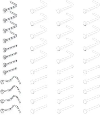 Productafbeelding van Bioflex sringen - Transparante piercingset - 40 stuks - Bioflex - Geschikt voor school en werk - Modieus - Transparant