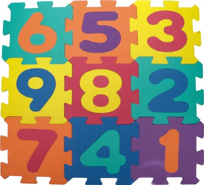 Produktbild von Puzzlematte mit Zahlen 1-9 für Babys und Kleinkinder, 8 Teile, 9 Bodenplatten mit herausnehmbaren Zahlen zum Puzzlen, leicht zusammensetzbar, weicher Schaumstoff