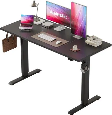 Zdjęcie produktu dla Stół biurko o regulowanej wysokości, 120 x 60 cm, elektrycznie regulowane biurko z funkcją zapamiętywania ustawień, ergonomiczne biurko do pracy w pozycji stojącej lub siedzącej
