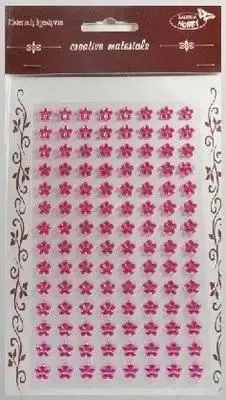 Produktbild von Aufkleber mit Strasssteinen „Rosa Blumen“ 8 mm, 112 Stück – Galeria Hobby
