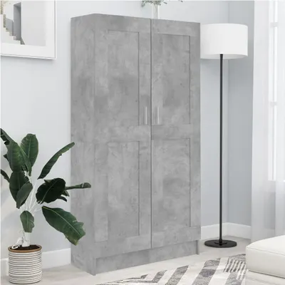 Immagine prodotto di vidaXL Libreria grigio cemento 82,5x30,5x150 cm Materiale a base di legno - Libreria - Librerie - Libreria - Librerie