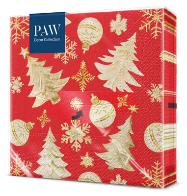 Produktbild von Servietten 33x33 cm, 20 Stück - Gold Weihnachtsbaum, Tischdeko, Party