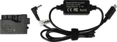 Produktbild von vhbw USB Netzteil Ersatz für Canon ACK-E5 für Kamera, Digitalkamera + DC Kuppler (Ersatz für DR-E5), 2m