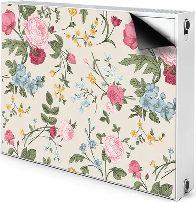 Produktbild von Magnet Heizkörper Heizkörper-Abdeckung Heizkörperabdeckung 80x60 cm  - Farbenfrohe Blumen