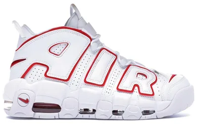 Image de Nike Air More Uptempo, couleur blanche avec détails rouges, taille EU 47,5
