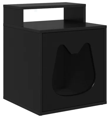 Zdjęcie produktu dla vidaXL Domek dla kota czarny 42,5 x 40 x 53,5 cm Materiał drewnopochodny